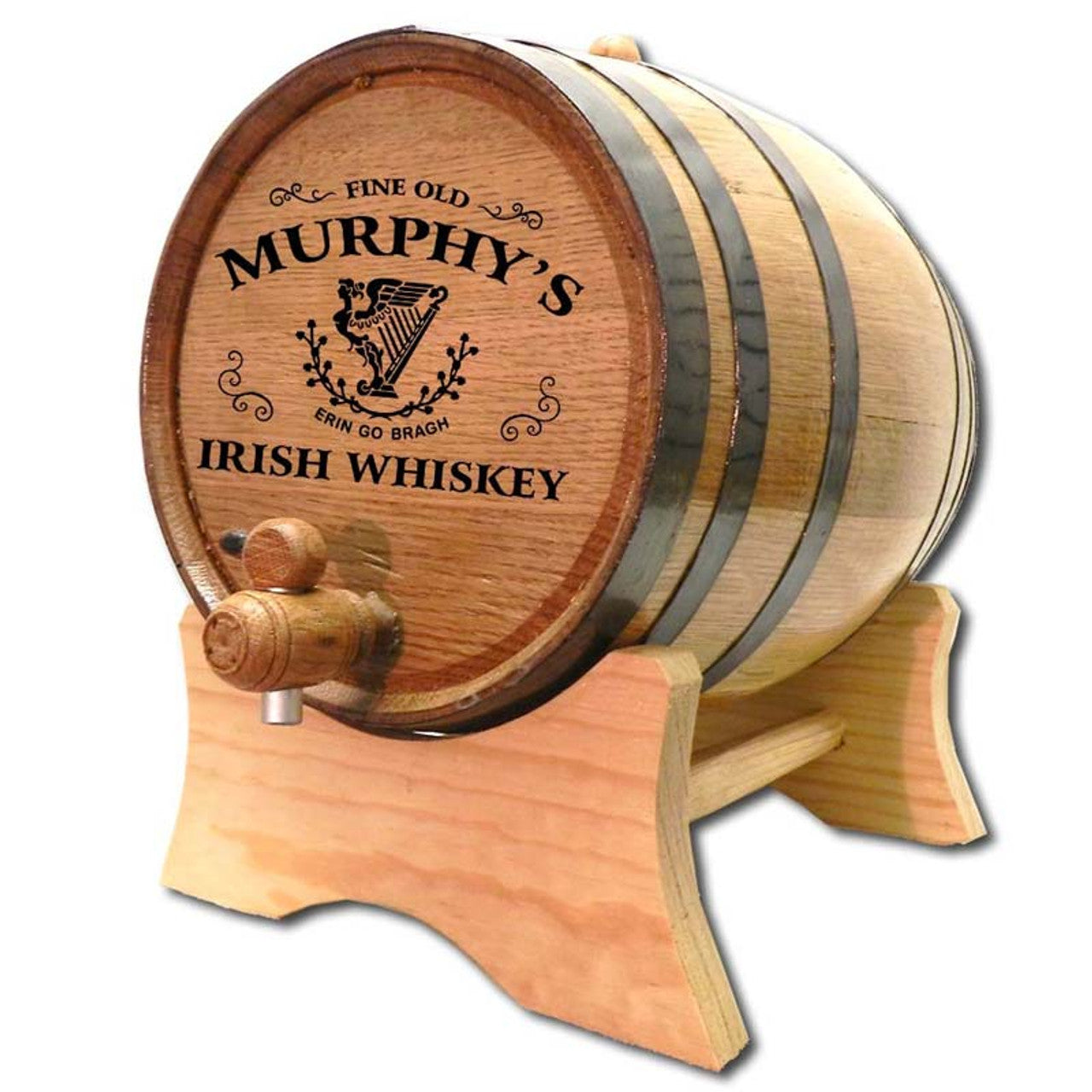 🥂Whiskey Barrel 1-2-3L, Irish Whiskey Oak Barrel Personalized with Celtic Harp