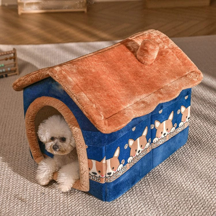 Dog/Cat  Bed - Blue Corgis