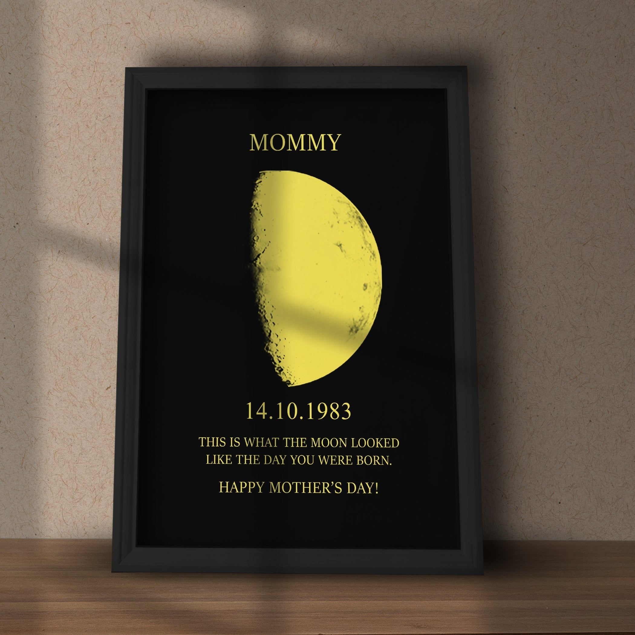 Custom Couple Art Frame/ REAL MOON PHASE - For Memory Gift (Customized free)