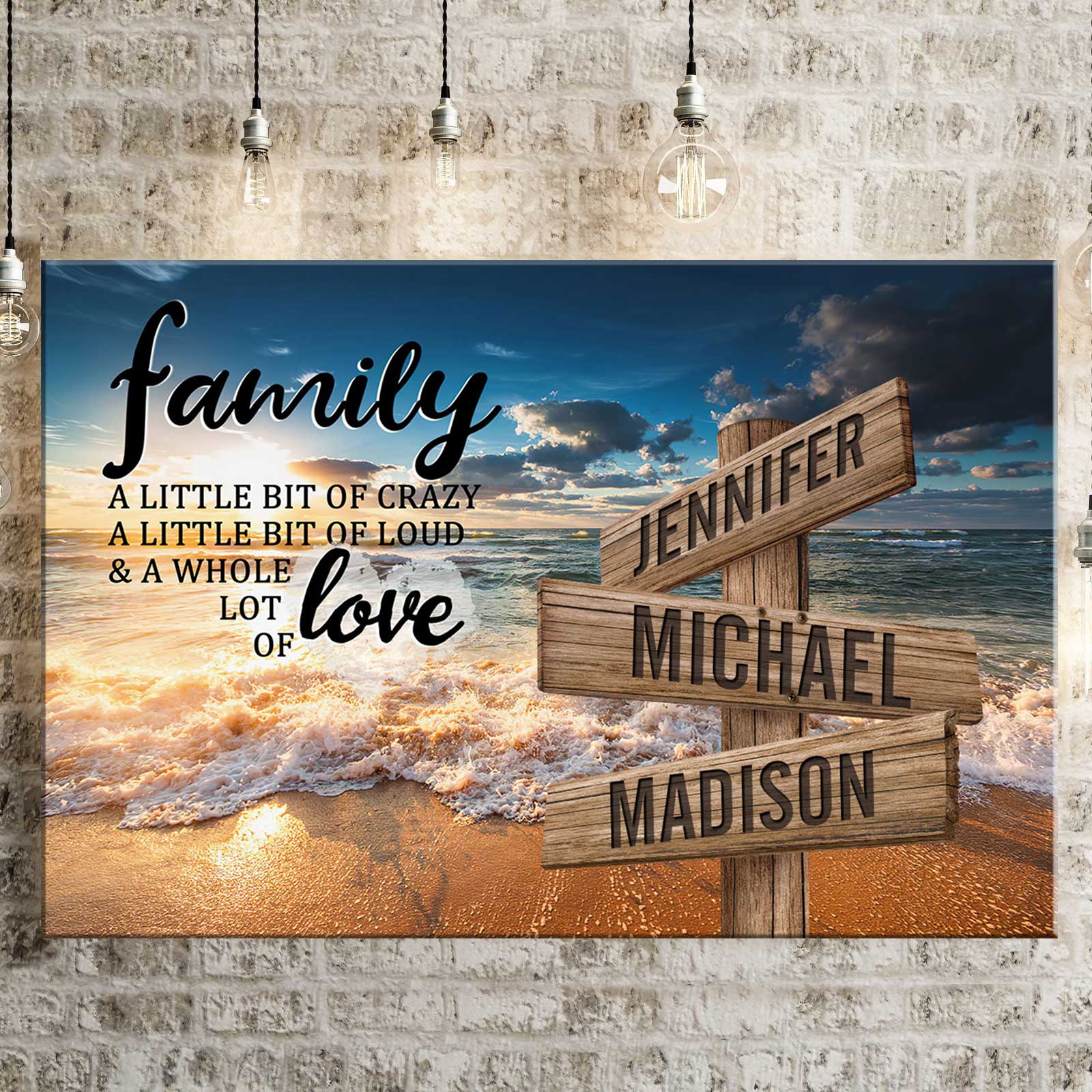 Ocean Sunset Color A Little Whole Lot of Love Multi-Names Premium Canvas #2