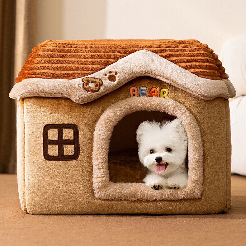 🐶Foldable dog house for dogs and cats, includes a relaxing and soft mat.