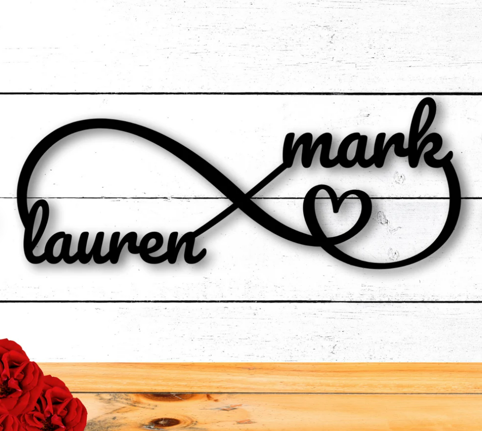 Couples Monogram Metal Sign- For Valentine's Day Gift