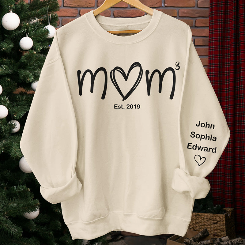 Personalized Custom Unisex Sweatshirt With Design On Sleeve - Birthday Gift For Mom