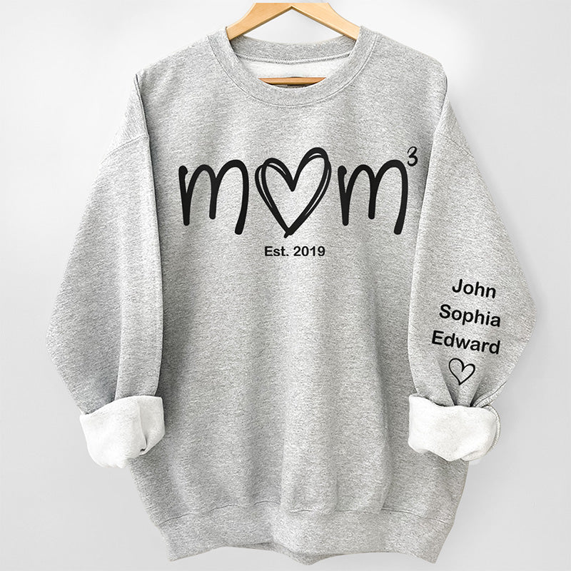 Personalized Custom Unisex Sweatshirt With Design On Sleeve - Birthday Gift For Mom