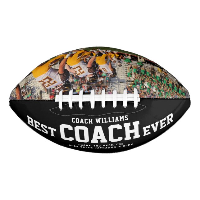 Custom BEST COACH EVER Modern Cool Thank You Photo Football