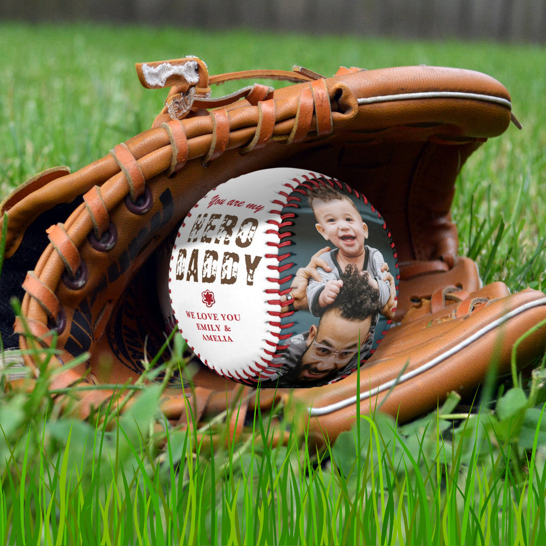 Hero Daddy Father's Day 2 Photo Collage Baseball